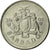 Moneda, Barbados, 25 Cents, 2008, Franklin Mint, MBC, Níquel chapado en acero