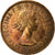 Coin, Great Britain, Elizabeth II, 1/2 Penny, 1957, VF(30-35), Bronze, KM:896