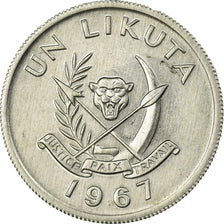 Coin, CONGO, DEMOCRATIC REPUBLIC, Likuta, 1967, Paris, EF(40-45), Aluminum, KM:8