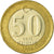 Moneta, Turcja, 50 New Kurus, 2005, Istanbul, VF(20-25), Bimetaliczny, KM:1168