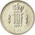 Moeda, Luxemburgo, Jean, 10 Francs, 1977, EF(40-45), Níquel, KM:57