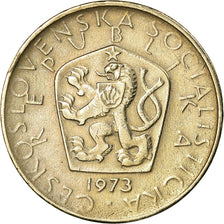 Moneta, Czechosłowacja, 5 Korun, 1973, AU(55-58), Miedź-Nikiel, KM:60