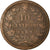 Coin, Italy, Vittorio Emanuele II, 10 Centesimi, 1866, Milan, VF(30-35), Copper