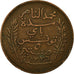 Munten, Tunisië, Muhammad al-Nasir Bey, 5 Centimes, 1917, Paris, ZF, Bronze