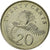 Moneta, Singapur, 20 Cents, 2009, Singapore Mint, AU(55-58), Miedź-Nikiel