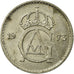 Munten, Zweden, Carl XVI Gustaf, 25 Öre, 1973, FR+, Copper-nickel, KM:851