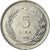 Coin, Turkey, 5 Lira, 1976, AU(55-58), Stainless Steel, KM:905