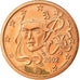 Frankrijk, Euro Cent, 2002, BE, PR+, Copper Plated Steel, KM:1282