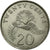 Moneta, Singapur, 20 Cents, 1993, Singapore Mint, EF(40-45), Miedź-Nikiel