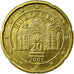 Austria, 20 Euro Cent, 2002, EF(40-45), Brass, KM:3086