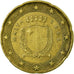 Malta, 20 Euro Cent, 2008, Paris, EF(40-45), Mosiądz, KM:129