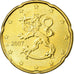 Finlande, 20 Euro Cent, 2007, SPL, Laiton, KM:127