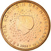 Holandia, Euro Cent, 2008, Utrecht, MS(63), Miedź platerowana stalą, KM:234