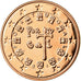Portugal, 5 Euro Cent, 2010, MS(65-70), Aço Cromado a Cobre, KM:742