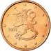 Finlandia, 5 Euro Cent, 2003, SPL, Acciaio placcato rame, KM:100