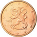 Finlandia, 5 Euro Cent, 2008, SC, Cobre chapado en acero, KM:100