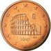 Itália, 5 Euro Cent, 2010, MS(63), Aço Cromado a Cobre, KM:212