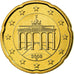 GERMANY - FEDERAL REPUBLIC, 20 Euro Cent, 2008, MS(65-70), Brass, KM:255