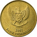 Moneta, Indonesia, 500 Rupiah, 2001, BB, Alluminio-bronzo, KM:59