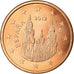 Spain, 5 Euro Cent, 2012, MS(63), Copper Plated Steel, KM:1146