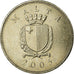 Moeda, Malta, 25 Cents, 2005, Franklin Mint, AU(55-58), Cobre-níquel, KM:97