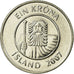 Moneta, Islandia, Krona, 2007, EF(40-45), Nickel platerowany stalą, KM:27A