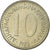 Moneta, Jugosławia, 10 Dinara, 1985, EF(40-45), Mosiądz, KM:131