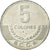 Moneda, Costa Rica, 5 Colones, 2008, MBC, Aluminio, KM:227b