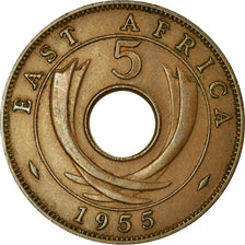 Monnaie, EAST AFRICA, Elizabeth II, 5 Cents, 1955, TB+, Bronze, KM:37