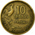 Moneda, Francia, Guiraud, 10 Francs, 1954, MBC, Aluminio - bronce, Gadoury:812