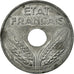 Coin, France, État français, 20 Centimes, 1944, Paris, AU(50-53), Zinc