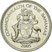 Coin, Bahamas, Elizabeth II, 25 Cents, 2005, Franklin Mint, AU(55-58)