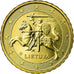 Lituania, 10 Euro Cent, 2015, EBC, Latón, KM:208