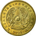 Moeda, Cazaquistão, 10 Tenge, 2002, Kazakhstan Mint, EF(40-45), Níquel-Latão