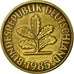 Coin, GERMANY - FEDERAL REPUBLIC, 10 Pfennig, 1985, Stuttgart, EF(40-45), Brass