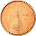 Italia, 2 Euro Cent, 2008, EBC, Cobre chapado en acero, KM:211