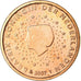 Países Baixos, Euro Cent, 2007, AU(55-58), Aço Cromado a Cobre, KM:234