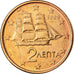 Grecia, 2 Euro Cent, 2002, MBC, Cobre chapado en acero, KM:182