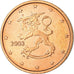 Finlandia, 2 Euro Cent, 2003, Vantaa, EF(40-45), Miedź platerowana stalą