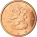 Finlandia, 5 Euro Cent, 2008, Vantaa, AU(55-58), Miedź platerowana stalą