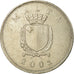 Moeda, Malta, 25 Cents, 2001, Franklin Mint, EF(40-45), Cobre-níquel, KM:97