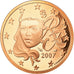 França, 5 Euro Cent, 2007, BE, MS(65-70), Aço Cromado a Cobre, KM:1284