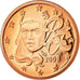 France, Euro Cent, 2008, BE, MS(65-70), Copper Plated Steel, KM:1282