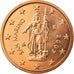 San Marino, 2 Euro Cent, 2007, MS(65-70), Copper Plated Steel, KM:441