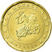 Mónaco, 20 Euro Cent, 2002, MS(63), Latão, KM:171