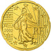 France, 20 Euro Cent, 2002, BE, MS(63), Brass, KM:1286