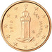 San Marino, Euro Cent, 2010, UNZ, Copper Plated Steel, KM:440