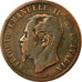 Moneta, Italia, Vittorio Emanuele II, 10 Centesimi, 1866, Strasbourg, B, Rame