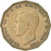 Coin, Great Britain, George VI, 3 Pence, 1940, VF(30-35), Nickel-brass, KM:849