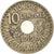 Monnaie, Tunisie, Muhammad al-Nasir Bey, 10 Centimes, 1919, Paris, TB+